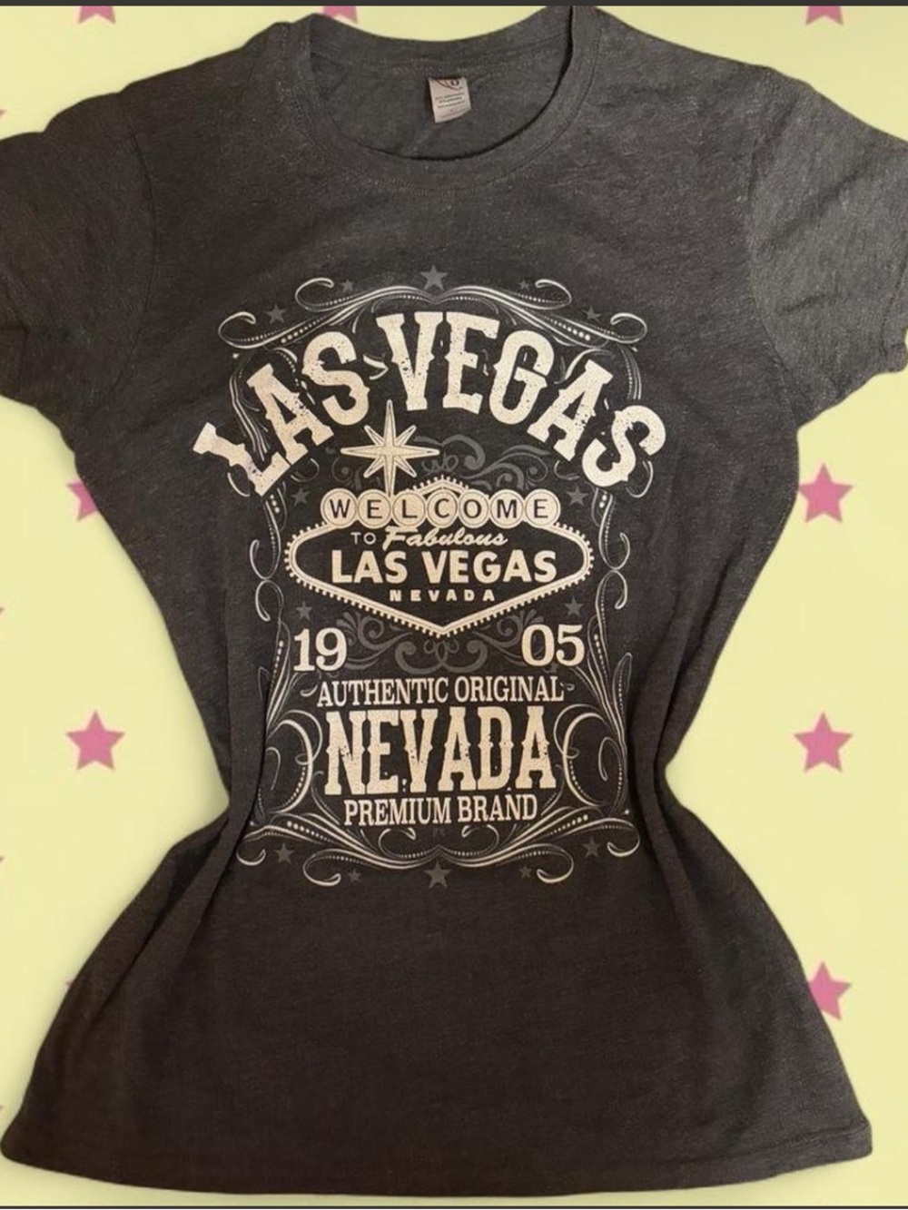 Next Level Apparel Black Las Vegas Graphic Tee